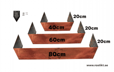 180 graders bockad plåt, olika bredder